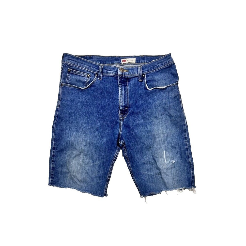 Wrangler Mens Workwear Denim Jean Shorts Blue Jean Cutoff W34 13” Inseam